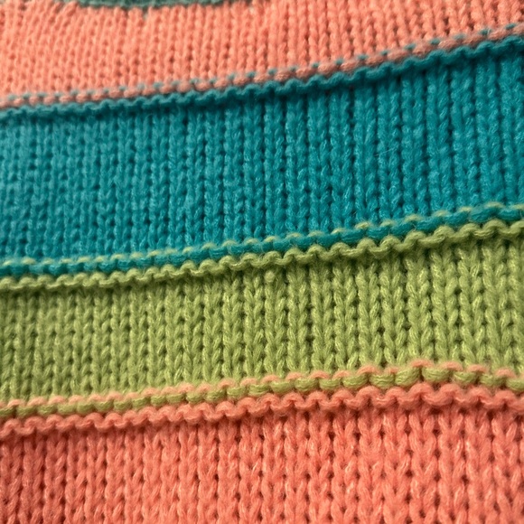 Umgee multi color pastel chunky knit sweater with sleeve pop detailing size M - Picture 11 of 12